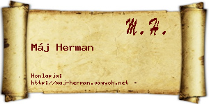 Máj Herman névjegykártya